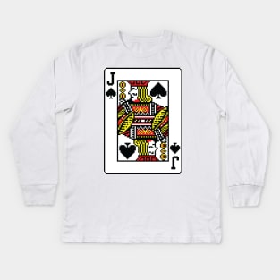 Jack of Spades Pixel Art Kids Long Sleeve T-Shirt